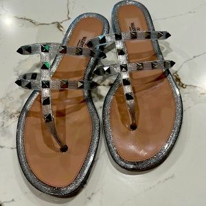 Valentino Rockstud Jelly Sandal